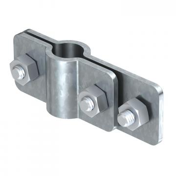 Connection clamp for earth rod on flat conductor FT