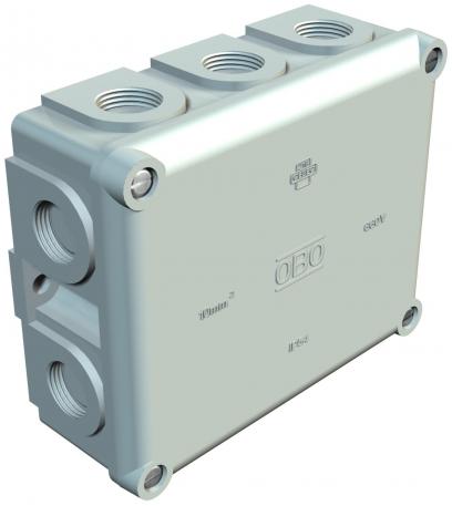 Junction box, B 11 M, with thread 125x100x44 | 10 | IP54 | Light grey; RAL 7035