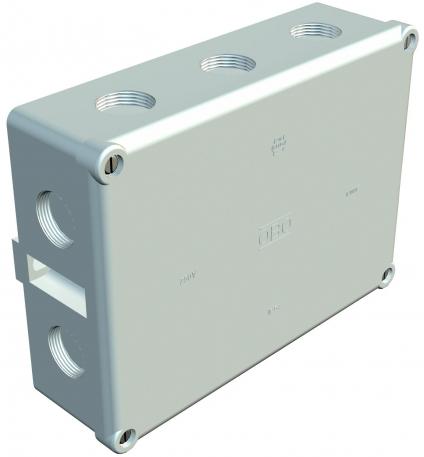 Junction box, B 12 M, with thread 178x126x57 | 10 | IP54 | Light grey; RAL 7035