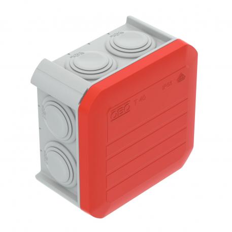 Junction box T 40, plug-in seal 77x77x46 | 7 | IP56 | Grey / red