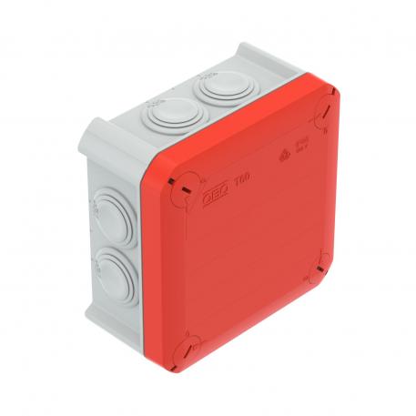Junction box T 60, plug-in seal 100x100x48 | 7 | IP66 | Grey / red