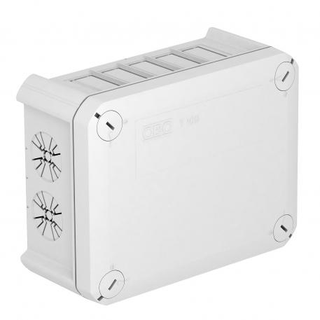 T100 junction box, without Wieland sockets, 3-pin, 10 openings 136x102x57 | 4 | IP20 | Light grey; RAL 7035
