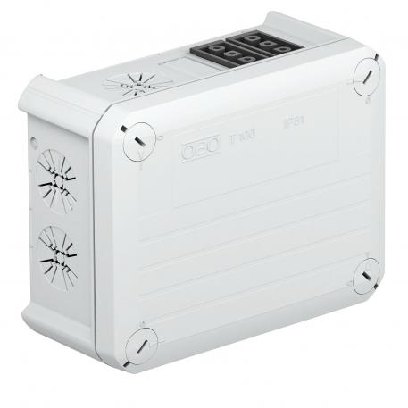 Junction box T 100, with Wieland socket 4s 136x102x57 | 4 | IP20 | Light grey; RAL 7035