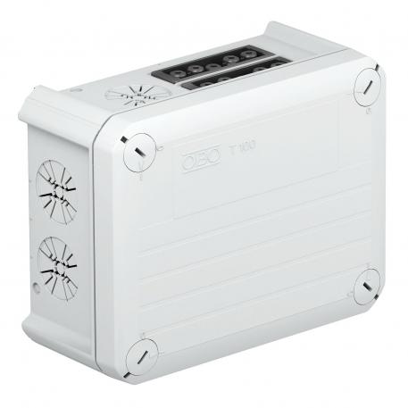 Junction box T 100, with Wieland socket 4s5p 136x102x57 | 4 | IP20 | Light grey; RAL 7035