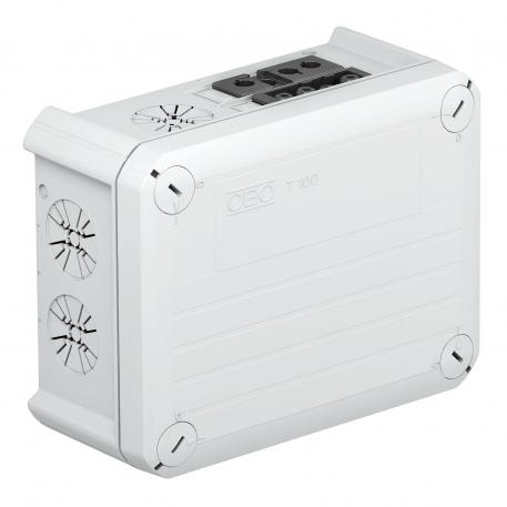 Junction box T 100, with Wieland connector and socket 1S4+1B4+2B3 136x102x57 | 4 | IP20 | Light grey; RAL 7035