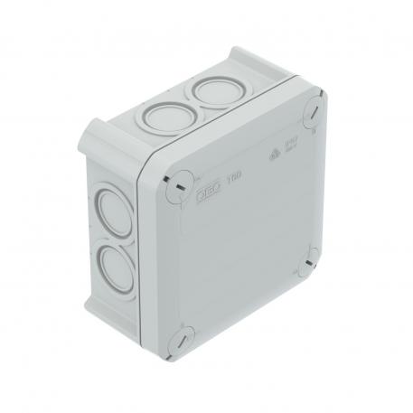 Junction box T60, with knock-out entries 100x100x48 | 7 | IP67 | Light grey; RAL 7035