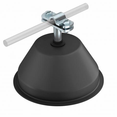 Roof cable holder for flat roofs, with raised cable bracket