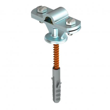 Cable bracket Rd 8–10 mm with wood screw, plastic anchor