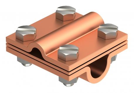 Cross-connector with intermediate plate for Rd 8−10 x Rd 16 Cu