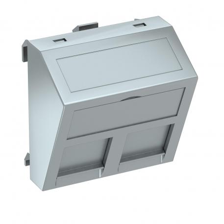 Data technology support, 1 module, slanting outlet, type A yes | Aluminium painted