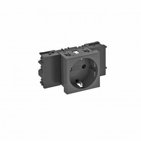 Socket 0°, Connect 45, protective contact, single 1 | Single 0° | Black-grey; RAL 7021