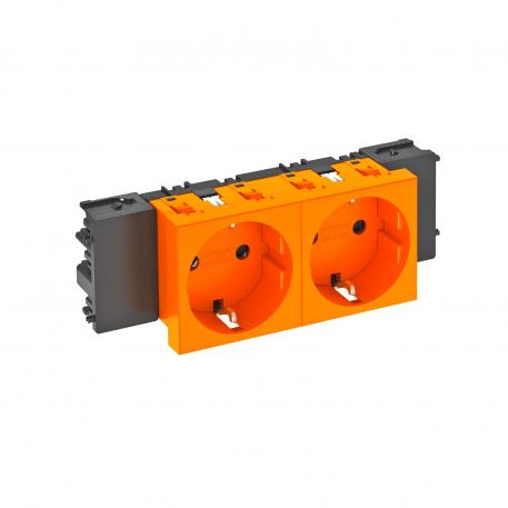 Socket 0°, Connect 45, protective contact, double 2 | Double 0° | Pure orange; RAL 2004
