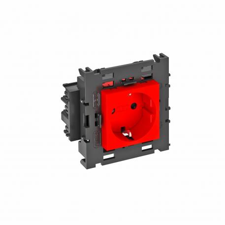 Socket 0°, Connect 80, protective contact, single 1 | Single 0° | Signal red; RAL 3001