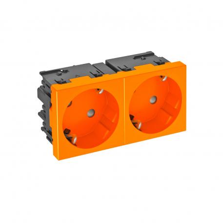 Socket 33°, Connect 45, protective contact, double 2 | double 33° | Pure orange; RAL 2004