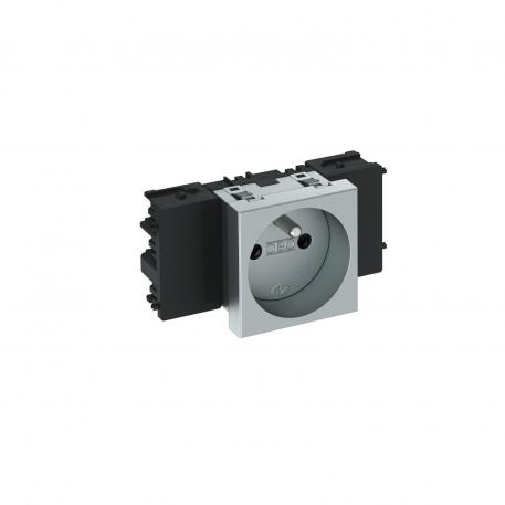 0° socket, Connect 45, with earthing pin, single 1 | Single 0° | Aluminium painted