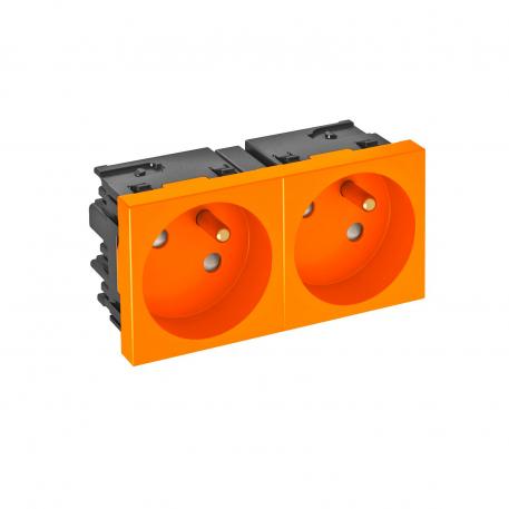 33° socket, Connect 45, with earthing pin, double, pure orange 2 | Double 33° | Pure orange; RAL 2004