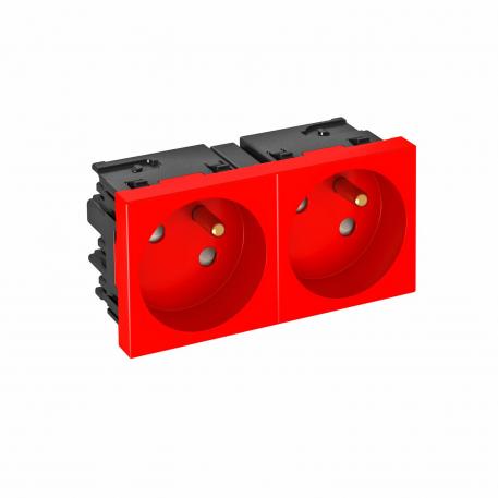 33° socket, Connect 45, with earthing pin, double, signal red 2 | Double 33° | Signal red; RAL 3001