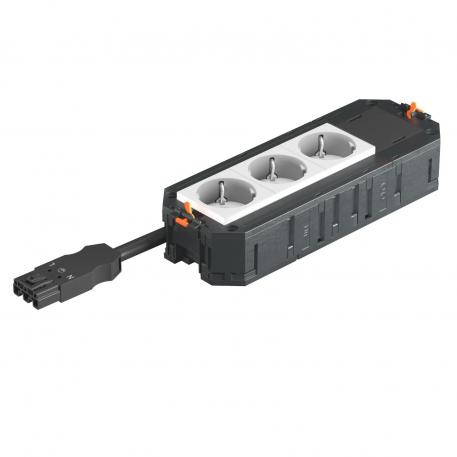 UTC4 W with 3 protective contact sockets, white