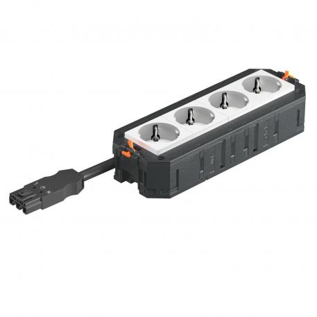 UTC4 W with 4 protective contact sockets, white