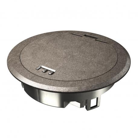 Service outlet with hinged cover and locking slider, GES R2, nickel-oxidised Wet | Locking slider | IP66 | to 3,000 N |  | Die-cast zinc