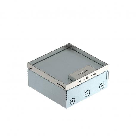 UDHOME4 floor box, with universal support UT3, triple protective contact socket, stainless steel
